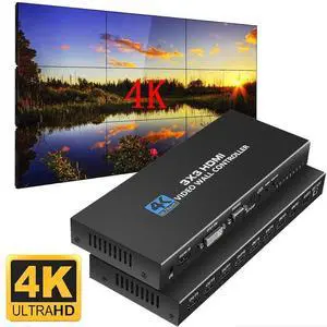 WRIARICH 3x3 HDMI Video Wall Controller, 1080P@60Hz HDMI DVI TV Wall Processor, 4K HDMI Video Image Processor, HDMI & DVI Input with RS232, 180 Degree Rotate, Support 13 Display Modes WRIARICH 3x3 HDMI Video Wall Controller, 1080P@60Hz HDMI DVI TV Wall Processor, 4K HDMI Video Image Processor, HDMI & DVI Input with RS232, 180 Degree Rotate, Support 13 Display Modes
