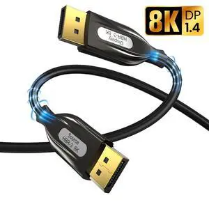 WRIARICH 8K DisplayPort Fiber Cable 1.4, (8K@60Hz, 2K@240Hz, 4K@144Hz, 32.4Gbps), Display Port to Display Port Cable 1.4 (DP to DP Cable) Compatible for Gaming Laptop TV PC Computer Monitor-164FT WRIARICH 8K DisplayPort Fiber Cable 1.4, (8K@60Hz, 2K@240Hz, 4K@144Hz, 32.4Gbps), Display Port to Display Port Cable 1.4 (DP to DP Cable) Compatible for Gaming Laptop TV PC Computer Monitor-164FT