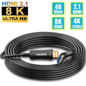 WRIARICH 8K Fiber Optic Hdmi 2.1 Cable 160Feet, Supports 8K@60Hz 4K@120Hz Ultra High Speed 48Gbps Dynamic HDR, eARC,ARR, Dolby Atmos, Compatible with PS5, Xbox Series X, UHD TV WRIARICH 8K Fiber Optic Hdmi 2.1 Cable 160Feet, Supports 8K@60Hz 4K@120Hz Ultra High Speed 48Gbps Dynamic HDR, eARC,ARR, Dolby Atmos, Compatible with PS5, Xbox Series X, UHD TV