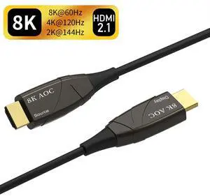 WRIARICH 160ft Real 8K HDMI Fiber Optic Cable, LUOM AOC Ultra High Speed 48Gbps HDMI 2.1 Over Fiber, Supports 10K, 8K@60Hz, 4K@144Hz/120Hz/60Hz, HDCP 2.2 & 2.3, 4:4:4, eARC, Dynamic HDR 10 WRIARICH 160ft Real 8K HDMI Fiber Optic Cable, LUOM AOC Ultra High Speed 48Gbps HDMI 2.1 Over Fiber, Supports 10K, 8K@60Hz, 4K@144Hz/120Hz/60Hz, HDCP 2.2 & 2.3, 4:4:4, eARC, Dynamic HDR 10
