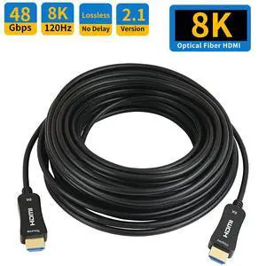 WRIARICH 8K Fiber Optic HDMI 2.1 Cable 160ft, Fiber HDMI Cable 8K@60Hz Ultra High Speed 48Gbps 4:4:4 HDR/eARC for PS5 DVD WRIARICH 8K Fiber Optic HDMI 2.1 Cable 160ft, Fiber HDMI Cable 8K@60Hz Ultra High Speed 48Gbps 4:4:4 HDR/eARC for PS5 DVD