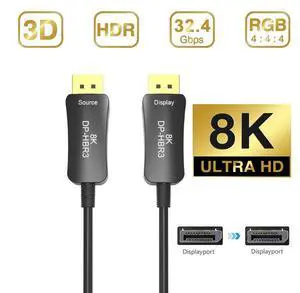 WRIARICH 8K DisplayPort to DisplayPort Cable (DisplayPort 1.4 Cable) with 8K@60Hz 4K@144Hz Video Resolution and HDR Support - 50m 164ft WRIARICH 8K DisplayPort to DisplayPort Cable (DisplayPort 1.4 Cable) with 8K@60Hz 4K@144Hz Video Resolution and HDR Support - 50m 164ft