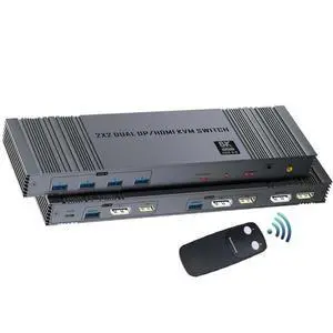 WRIARICH Dual Monitor Kvm Switch 2 Monitors 2 Computers HDMI & Displayport 8k@60HZ,USB3.0 kvm switches 2 Monitor 2 Computers,USB switcher 2 Computers Keyboard Mouse Switch,Remote Control WRIARICH Dual Monitor Kvm Switch 2 Monitors 2 Computers HDMI & Displayport 8k@60HZ,USB3.0 kvm switches 2 Monitor 2 Computers,USB switcher 2 Computers Keyboard Mouse Switch,Remote Control