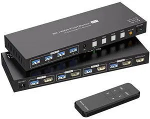 WRIARICH HDMI KVM Switch,8K@60Hz 4K@144Hz HDMI KVM Switch 1 Monitor 4 Computers Share 4 USB3.0 Keyboard Mouse Printer,for Esports Gaming,3D Graphics Video,Wired Controller & USB Cable WRIARICH HDMI KVM Switch,8K@60Hz 4K@144Hz HDMI KVM Switch 1 Monitor 4 Computers Share 4 USB3.0 Keyboard Mouse Printer,for Esports Gaming,3D Graphics Video,Wired Controller & USB Cable