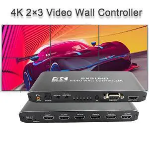 1 in 6 Out HDMI Video Wall Controller 2x3, 4K HDMI Video Image Processor,1 HDMI Input 6 HDMI Output, 14 Modes,1x1, 1x2, 1x3, 1x4, 1x5,1x6, 2x1, 2x2, 2x3, 3x1, 3x2, 4x1,5x1, 6x1, Support 180º Rotation 1 in 6 Out HDMI Video Wall Controller 2x3, 4K HDMI Video Image Processor,1 HDMI Input 6 HDMI Output, 14 Modes,1x1, 1x2, 1x3, 1x4, 1x5,1x6, 2x1, 2x2, 2x3, 3x1, 3x2, 4x1,5x1, 6x1, Support 180º Rotation