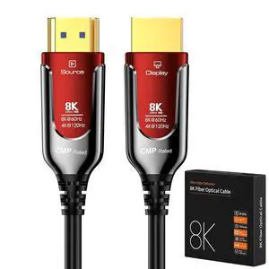 WRIARICH 4K 120Hz HDMI to HDMI Fiber Optic Cable Plenum-Rated, 48Gbps High Speed 3D 8K@60Hz 4K@120Hz 144Hz HDMI Cord eARC HDR10 HDCP 2.2&2.3 -for Laptop,Game Monitor,PS3,PS4,Blu-ray - 164FT, Red WRIARICH 4K 120Hz HDMI to HDMI Fiber Optic Cable Plenum-Rated, 48Gbps High Speed 3D 8K@60Hz 4K@120Hz 144Hz HDMI Cord eARC HDR10 HDCP 2.2&2.3 -for Laptop,Game Monitor,PS3,PS4,Blu-ray - 164FT, Red