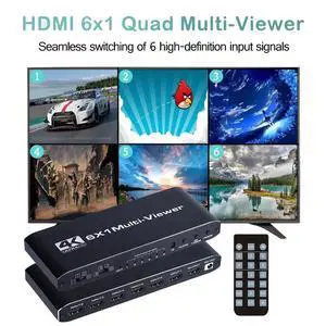 WRIARICH 4K HDMI Multiviewer Switch 6x1, 6 in 1 Out Seamless HDMI Multi-Viewer Switch with IR Remote,Split Screen TV Supports 8 Viewing Modes, 4k@30hz, 1080P,Downscaler, 36bit, 10.2Gbps WRIARICH 4K HDMI Multiviewer Switch 6x1, 6 in 1 Out Seamless HDMI Multi-Viewer Switch with IR Remote,Split Screen TV Supports 8 Viewing Modes, 4k@30hz, 1080P,Downscaler, 36bit, 10.2Gbps
