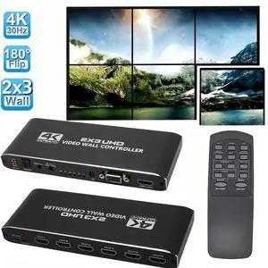 4K Video Wall Controller 14 Display Modes 1x1, 1x2, 1x3, 1x4, 1x5,1x6, 2x1, 2x2, 2x3, 3x1, 3x2, 4x1,5x1, 6x1 TV Wall Processor for 6 TV Splicing Display Support 3840x2160@30Hz HDMI Inputs with RS232 4K Video Wall Controller 14 Display Modes 1x1, 1x2, 1x3, 1x4, 1x5,1x6, 2x1, 2x2, 2x3, 3x1, 3x2, 4x1,5x1, 6x1 TV Wall Processor for 6 TV Splicing Display Support 3840x2160@30Hz HDMI Inputs with RS232