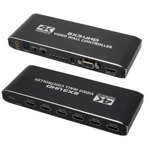 Video Wall Controller 2x3 4K 3840x2160@30Hz Processor HDMI 1.4 HDCP 1.4 Support 14 Display Modes - 1x1, 1x2, 1x3, 1x4, 1x5,1x6, 2x1, 2x2, 2x3, 3x1, 3x2, 4x1,5x1, 6x1 with 1 Input 6 Output with RS232 Video Wall Controller 2x3 4K 3840x2160@30Hz Processor HDMI 1.4 HDCP 1.4 Support 14 Display Modes - 1x1, 1x2, 1x3, 1x4, 1x5,1x6, 2x1, 2x2, 2x3, 3x1, 3x2, 4x1,5x1, 6x1 with 1 Input 6 Output with RS232