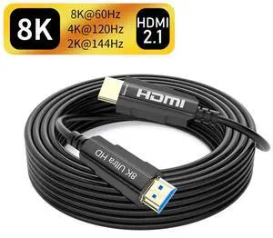 WRIARICH 160ft Real 8K HDMI Fiber Optic Cable, LUOM Ultra High Speed 48Gbps HDMI Fiber Optic Long cable in-Wall, Supports 10K, 8K@60Hz, 4K@144Hz/120Hz/60Hz, HDCP 2.2 & 2.3, 4:4:4, eARC, Dynamic HDR 10 WRIARICH 160ft Real 8K HDMI Fiber Optic Cable, LUOM Ultra High Speed 48Gbps HDMI Fiber Optic Long cable in-Wall, Supports 10K, 8K@60Hz, 4K@144Hz/120Hz/60Hz, HDCP 2.2 & 2.3, 4:4:4, eARC, Dynamic HDR 10