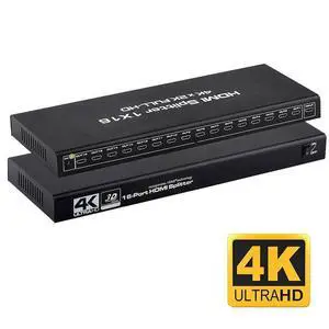 WRIARICH Hdmi Splitter 1x16,LUOM HDMI Splitter 1 in 16 Out, HDMI Splitter Supports Full HD1080P 4K and 3D, Compatible with Xbox PS16/16 Roku Blu-Ray Player HDTV (Included AC Adapter) (Black) WRIARICH Hdmi Splitter 1x16,LUOM HDMI Splitter 1 in 16 Out, HDMI Splitter Supports Full HD1080P 4K and 3D, Compatible with Xbox PS16/16 Roku Blu-Ray Player HDTV (Included AC Adapter) (Black)