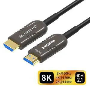WRIARICH 8K HDMI 2.1 Fiber Optic Cable 100FT 48gbps 8K60Hz 4K120Hz Dynamic HDR eARC HDCP2.3 WRIARICH 8K HDMI 2.1 Fiber Optic Cable 100FT 48gbps 8K60Hz 4K120Hz Dynamic HDR eARC HDCP2.3