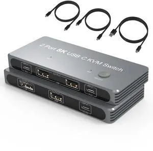 WRIARICH 2PC USB C KVM Switch One DP Monitor 2 Port 4K@60Hz USB KVM Switch 8K@60Hz DisplayPort 2PC Input 1 DisplayPort Output and USB 2.0 Hub, PC Monitor Keyboard Mouse Switcher WRIARICH 2PC USB C KVM Switch One DP Monitor 2 Port 4K@60Hz USB KVM Switch 8K@60Hz DisplayPort 2PC Input 1 DisplayPort Output and USB 2.0 Hub, PC Monitor Keyboard Mouse Switcher