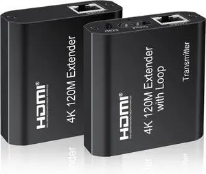 WRIARICH 4K HDMI Over Ethernet Extender, HDMI over Single CAT5E/6/7 Cable up to 394ft (4K) Supports 4K 30Hz, 3D, 1080P, HDCP1.4 - 4KHE120M WRIARICH 4K HDMI Over Ethernet Extender, HDMI over Single CAT5E/6/7 Cable up to 394ft (4K) Supports 4K 30Hz, 3D, 1080P, HDCP1.4 - 4KHE120M