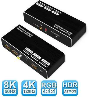 WRIARICH 8K@60HZ HDMI 2.1 Audio Extractor, HDMI Audio Converter Adapter,HDMI to HDMI+HDMI Audio Out Only, Support Optical Toslink SPDIF, 3.5mm Audio Jack, Coaxial, 7.1Ch WRIARICH 8K@60HZ HDMI 2.1 Audio Extractor, HDMI Audio Converter Adapter,HDMI to HDMI+HDMI Audio Out Only, Support Optical Toslink SPDIF, 3.5mm Audio Jack, Coaxial, 7.1Ch