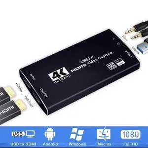 WRIARICH 4K@60hz HDMI-Compatible Video Capture Card Live Recording Box 4K USB 3.0 Video Card for Game Live Streaming Support HDR, EDID, HDCP2.2 for PS4 Computer Phones WRIARICH 4K@60hz HDMI-Compatible Video Capture Card Live Recording Box 4K USB 3.0 Video Card for Game Live Streaming Support HDR, EDID, HDCP2.2 for PS4 Computer Phones