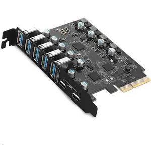 WRIARICH PCI-E USB Card, PCI-E to USB 3.2 7-Port (2X USB C - 5X USB A 3.2) Expansion Card, PCI Express Expansion Card for Desktop PC Support Windows 10/8/7/XP and MAC OS 10.8.2 Above WRIARICH PCI-E USB Card, PCI-E to USB 3.2 7-Port (2X USB C - 5X USB A 3.2) Expansion Card, PCI Express Expansion Card for Desktop PC Support Windows 10/8/7/XP and MAC OS 10.8.2 Above