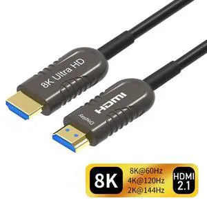 WRIARICH 8K HDMI 2.1 Fiber Optic Cable 33FT 48gbps 8K60Hz 4K120Hz Dynamic HDR eARC HDCP2.3 WRIARICH 8K HDMI 2.1 Fiber Optic Cable 33FT 48gbps 8K60Hz 4K120Hz Dynamic HDR eARC HDCP2.3