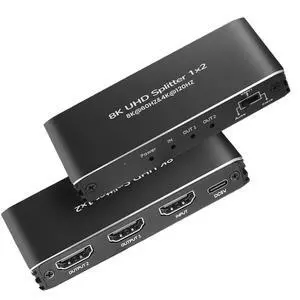 8K HDMI Splitter 1 in 2 Out,LUOM 8K HDMI Splitter V2.1b Powered Audio Video Distributor Duplicate/Mirror Screen, 1x2 HDMI Splitter for TV Support 8K 60Hz 3D EDID for Xbox, PS5, Blu-Ray Player, HDTV 8K HDMI Splitter 1 in 2 Out,LUOM 8K HDMI Splitter V2.1b Powered Audio Video Distributor Duplicate/Mirror Screen, 1x2 HDMI Splitter for TV Support 8K 60Hz 3D EDID for Xbox, PS5, Blu-Ray Player, HDTV