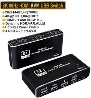 WRIARICH 8K HDMI KVM Switch 2 in 1 Out, 2 Computers 1 Monitor Share Keyboard Mouse Printer and 2usb3.0 Switcher Switch WRIARICH 8K HDMI KVM Switch 2 in 1 Out, 2 Computers 1 Monitor Share Keyboard Mouse Printer and 2usb3.0 Switcher Switch