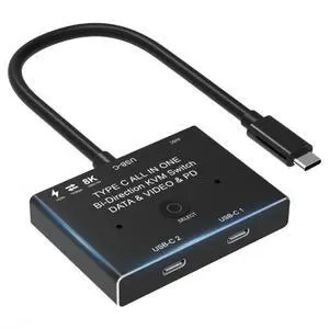 WRIARICH USB C Switch,Bi-Directional USB C Switcher 2 Computers,LUOM USB Type C KVM Switch 8K@30Hz 4K@120Hz Video/10Gbps Data Transfer/100W Charging,Compatible with Thunderbolt Device WRIARICH USB C Switch,Bi-Directional USB C Switcher 2 Computers,LUOM USB Type C KVM Switch 8K@30Hz 4K@120Hz Video/10Gbps Data Transfer/100W Charging,Compatible with Thunderbolt Device