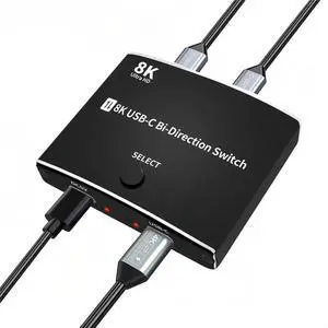 WRIARICH USBC KVM Switch 2 in 1 Out 1 in 2 Out 8K60HZ Bidirectional Interconvertible Compatible Computer Host Laptop Mac Cell Phone External TYPEC Monitor TV Projector Selector Switch Box WRIARICH USBC KVM Switch 2 in 1 Out 1 in 2 Out 8K60HZ Bidirectional Interconvertible Compatible Computer Host Laptop Mac Cell Phone External TYPEC Monitor TV Projector Selector Switch Box