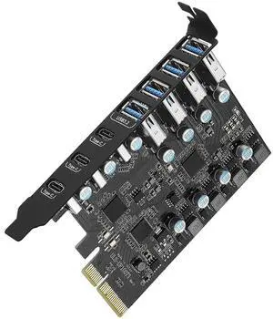 WRIARICH USB3.2 Gen2 PCIE Expansion Card, 7 Ports 10Gbps High Speed Transmission Stable Power USB 3.2 Front Expansion Card, 7 External USB3.2 Ports (3X USB C - 4X USB A) WRIARICH USB3.2 Gen2 PCIE Expansion Card, 7 Ports 10Gbps High Speed Transmission Stable Power USB 3.2 Front Expansion Card, 7 External USB3.2 Ports (3X USB C - 4X USB A)