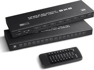 WRIARICH 4K@60Hz HDMI Matrix Switch 8x8, FERRISA Matrix HDMI 2.0b Video Switcher with Remote Control, 8 in 8 Out HDCP 2.2 Matrix Splitter Supports UHD 4K, HDR 10, 3D, EDID WRIARICH 4K@60Hz HDMI Matrix Switch 8x8, FERRISA Matrix HDMI 2.0b Video Switcher with Remote Control, 8 in 8 Out HDCP 2.2 Matrix Splitter Supports UHD 4K, HDR 10, 3D, EDID