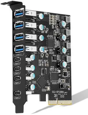 WRIARICH 8-Ports Superspeed 10Gbps USB 3.2 Gen2 PCI Express Expansion Card for Windows 11, 10, 8.x, 7, Vista, XP Desktop PCs, Built in Self-Powered Technology, (4X USB C - 4X USB A) WRIARICH 8-Ports Superspeed 10Gbps USB 3.2 Gen2 PCI Express Expansion Card for Windows 11, 10, 8.x, 7, Vista, XP Desktop PCs, Built in Self-Powered Technology, (4X USB C - 4X USB A)