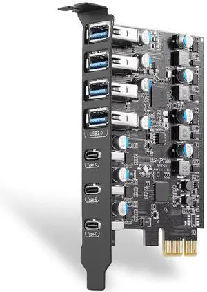 WRIARICH PCI-E USB Card, PCI-E to USB 3.0 7-Port (3X USB C - 4X USB A 3.0) Expansion Card, PCI Express Expansion Card for Desktop PC Support Windows 10/8/7/XP and MAC OS 10.8.2 Above WRIARICH PCI-E USB Card, PCI-E to USB 3.0 7-Port (3X USB C - 4X USB A 3.0) Expansion Card, PCI Express Expansion Card for Desktop PC Support Windows 10/8/7/XP and MAC OS 10.8.2 Above