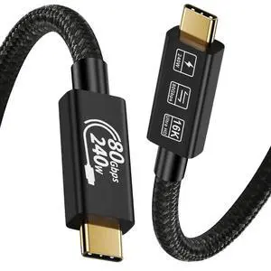 WRIARICH 80Gbps Thunderbolt 5 Cable USB C to USB C 6.6ft - Type C Cable 240W Fast Charging, HD Display Cables Support 16K@60Hz Video Output, for All Type C Devices, Compatible with Thunderbolt 5/4/3 WRIARICH 80Gbps Thunderbolt 5 Cable USB C to USB C 6.6ft - Type C Cable 240W Fast Charging, HD Display Cables Support 16K@60Hz Video Output, for All Type C Devices, Compatible with Thunderbolt 5/4/3
