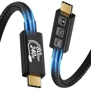 WRIARICH Thunderbolt 5 Short Cable 6.6FT, Supports 16K@60Hz HD Display, 80 Gbps Data Transfer, 240W Charging, USB C to Type-C Cable USB 4 Cable for SSD,Laptop, Hub, Docking, and all USB-C devices WRIARICH Thunderbolt 5 Short Cable 6.6FT, Supports 16K@60Hz HD Display, 80 Gbps Data Transfer, 240W Charging, USB C to Type-C Cable USB 4 Cable for SSD,Laptop, Hub, Docking, and all USB-C devices