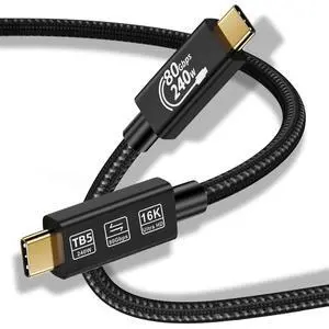 WRIARICH USB 4 Cable Thunderbolt 5 Cable 6.6ft/2m, Thunderbolt 3/4/5 Cable -Upgraded Fast Charging Cable 240W, 80Gbps, 16K@60Hz,for SSD, Samsung,Steam Deck,Switch,eGPU,MacBook WRIARICH USB 4 Cable Thunderbolt 5 Cable 6.6ft/2m, Thunderbolt 3/4/5 Cable -Upgraded Fast Charging Cable 240W, 80Gbps, 16K@60Hz,for SSD, Samsung,Steam Deck,Switch,eGPU,MacBook
