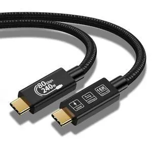 WRIARICH Thunderbolt 5 Cable 6.6-Feet,USB4 Cable Support 80 GBS Data Transfer,16K Display,240W Power Charging,Compatible with Type-C devices,SSD,Hub,Docking,and More WRIARICH Thunderbolt 5 Cable 6.6-Feet,USB4 Cable Support 80 GBS Data Transfer,16K Display,240W Power Charging,Compatible with Type-C devices,SSD,Hub,Docking,and More