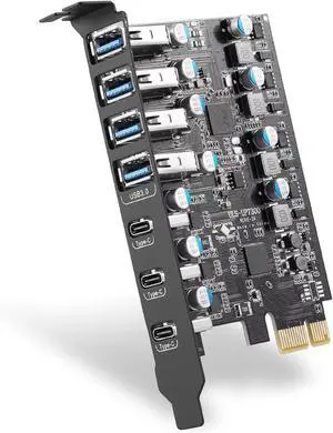 WRIARICH 7 Ports Superspeed 5Gbps USB 3.0 PCI Express Expansion Card for Windows 11, 10, 8.x, 7, Vista, XP Desktop PCs, Built in Self-Powered Technology, (3X USB C - 4X USB A) WRIARICH 7 Ports Superspeed 5Gbps USB 3.0 PCI Express Expansion Card for Windows 11, 10, 8.x, 7, Vista, XP Desktop PCs, Built in Self-Powered Technology, (3X USB C - 4X USB A)