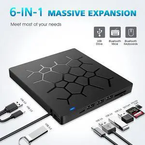2022 New External CD DVD Drive, Portable USB 3.0 CD DVD +/-RW Drive Burner Player, with 4 USB Ports and 2 SD Card Slots Compatible for Windows 7/8/10 Laptop Computer Surface Pro Mac MacBook Air iMac 2022 New External CD DVD Drive, Portable USB 3.0 CD DVD +/-RW Drive Burner Player, with 4 USB Ports and 2 SD Card Slots Compatible for Windows 7/8/10 Laptop Computer Surface Pro Mac MacBook Air iMac