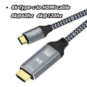 WRIARICH USB C to HDMI 2.1 Cable 8K@60Hz 4K@240Hz 10FT Thunderbolt 4/3 to HDMI 48Gbps HDR HDCP2.3 Type C to HDMI Cord Compatible for MacBook Pro, iPad Pro, Galaxy S23, Dell, HP WRIARICH USB C to HDMI 2.1 Cable 8K@60Hz 4K@240Hz 10FT Thunderbolt 4/3 to HDMI 48Gbps HDR HDCP2.3 Type C to HDMI Cord Compatible for MacBook Pro, iPad Pro, Galaxy S23, Dell, HP