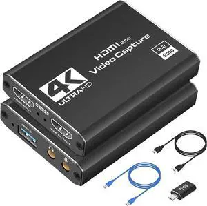 WRIARICH 4K Audio Video Capture Card,HD Video Capture,HDMI USB 3.0 Video Grabber Device, 4K 1080P 60FPS for Game Recording, Live Streaming Broadcasting with Mic & HDMI Loop-Out WRIARICH 4K Audio Video Capture Card,HD Video Capture,HDMI USB 3.0 Video Grabber Device, 4K 1080P 60FPS for Game Recording, Live Streaming Broadcasting with Mic & HDMI Loop-Out