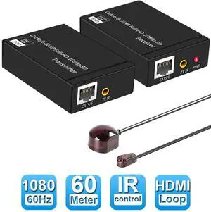 WRIARICH HDMI Extender Over CAT6 with IR Remote Control (60 Meters / 200 feet) (Transmitter and Receiver) WRIARICH HDMI Extender Over CAT6 with IR Remote Control (60 Meters / 200 feet) (Transmitter and Receiver)