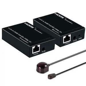 WRIARICH HDMI Extender Over Ethernet Cat6 - Up to 196ft (60m) - Lossless Low Latency Signal, IR Extension - Long Range Ethernet to HDMI at 1080p (Transmitter and Receiver) WRIARICH HDMI Extender Over Ethernet Cat6 - Up to 196ft (60m) - Lossless Low Latency Signal, IR Extension - Long Range Ethernet to HDMI at 1080p (Transmitter and Receiver)