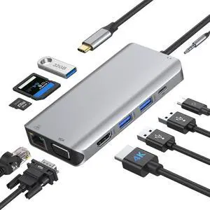 USB C Hub Ethernet Multiport Adapter, LUOM 10-in-1 USB C Docking Station 4K HDMI, 87W PD, 3 USB 3.0, 1Gbps LAN USB C Dongle, SD/TF Reader Audio USB C Dock for MacBook Air/Pro,iPad Pro 2021 and More USB C Hub Ethernet Multiport Adapter, LUOM 10-in-1 USB C Docking Station 4K HDMI, 87W PD, 3 USB 3.0, 1Gbps LAN USB C Dongle, SD/TF Reader Audio USB C Dock for MacBook Air/Pro,iPad Pro 2021 and More