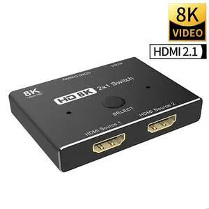 WRIARICH HD Switcher 8K@60Hz 4K@120Hz HDMI-Compatible 2.1 Switch 2x1 Adapter 2 sources to 1 display Converter for PS4/PS5 Xiaomi TV Box HDTV Splitter WRIARICH HD Switcher 8K@60Hz 4K@120Hz HDMI-Compatible 2.1 Switch 2x1 Adapter 2 sources to 1 display Converter for PS4/PS5 Xiaomi TV Box HDTV Splitter