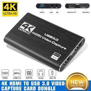 WRIARICH Video Capture Card with Loop Out, HDMI USB 2.0 4K HD 1080P 60FPS Game Capture Video Audio Recorder for Live Streaming for PS3/ PS4 /Xbox One/DSLR/Camcorders/Action Cam WRIARICH Video Capture Card with Loop Out, HDMI USB 2.0 4K HD 1080P 60FPS Game Capture Video Audio Recorder for Live Streaming for PS3/ PS4 /Xbox One/DSLR/Camcorders/Action Cam