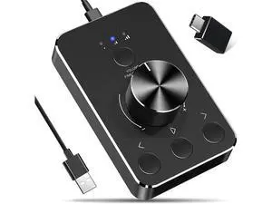 WRIARICH Volume Control Knob USB Computer Speaker Controller One-key Mute with Play Pause Skip Volume Control Audio Adjust WRIARICH Volume Control Knob USB Computer Speaker Controller One-key Mute with Play Pause Skip Volume Control Audio Adjust