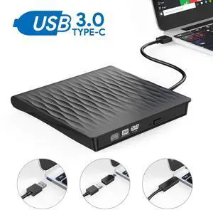 WRIARICH External DVD CD Drive USB3.0&USB C Super Drive External DVD CD+/-RW Burner Writer Optical Drive Compatible for with Mac/MacBook Pro/Air/iMac/Laptop/Desktop PC/Windows -Black WRIARICH External DVD CD Drive USB3.0&USB C Super Drive External DVD CD+/-RW Burner Writer Optical Drive Compatible for with Mac/MacBook Pro/Air/iMac/Laptop/Desktop PC/Windows -Black