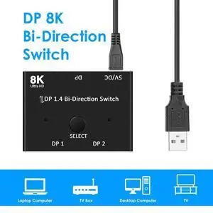 WRIARICH Displayport 1.4 Switch 8K Displayport Bi-direction splitter switcher Displayport KVM 2X1 1X2 Display-port 8K@60Hz,4K@120Hz Compatible with Xbox X PS5 WRIARICH Displayport 1.4 Switch 8K Displayport Bi-direction splitter switcher Displayport KVM 2X1 1X2 Display-port 8K@60Hz,4K@120Hz Compatible with Xbox X PS5