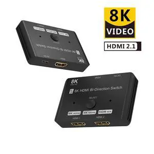 WRIARICH New 8K Switcher LUOM HDMI 2.1 Switch Splitter 2in 1Out/1in 2Out Ultra HD 8K@60Hz 4K@120Hz High Speed 48Gbps Switch Adapter with Switch Button for Computer Laptop WRIARICH New 8K Switcher LUOM HDMI 2.1 Switch Splitter 2in 1Out/1in 2Out Ultra HD 8K@60Hz 4K@120Hz High Speed 48Gbps Switch Adapter with Switch Button for Computer Laptop