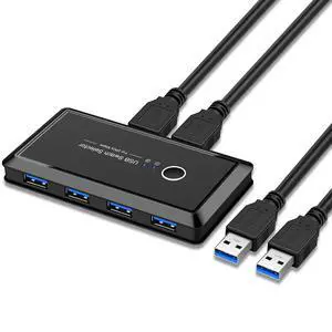 USB3.0 KVM Switch USB 3.0 Switcher for Xiaomi Mi Box Keyboard Mouse Printer Monitor 2 PCs Sharing 4 Devices USB Switch for Keyboard/Mouse/Printer/Scanner/Computer, Compatible with Mac/Windows/Linux USB3.0 KVM Switch USB 3.0 Switcher for Xiaomi Mi Box Keyboard Mouse Printer Monitor 2 PCs Sharing 4 Devices USB Switch for Keyboard/Mouse/Printer/Scanner/Computer, Compatible with Mac/Windows/Linux