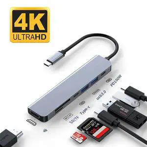 WRIARICH USB C Hub, 7 in 1 USB C to HDMI Multiport Adapter, 4K HDMI, Power Delivery 100 W, 2*USB 3.0 Port, USB C , SD/TF Card Reader, USB C Dongle for MacBook Pro/Air, Laptop and USB C Devices WRIARICH USB C Hub, 7 in 1 USB C to HDMI Multiport Adapter, 4K HDMI, Power Delivery 100 W, 2*USB 3.0 Port, USB C , SD/TF Card Reader, USB C Dongle for MacBook Pro/Air, Laptop and USB C Devices