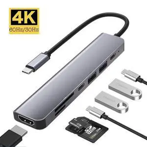 WRIARICH 7 in 1 USB C Hub, USB C to 4K HDMI Adapter with 100W Power Delivery, 2*USB 3.0 Ports, USB-C, SD/TF Card Reader, Compatible for iPhone 15 Promax MacBook Ipad Laptops Computers and More Type C WRIARICH 7 in 1 USB C Hub, USB C to 4K HDMI Adapter with 100W Power Delivery, 2*USB 3.0 Ports, USB-C, SD/TF Card Reader, Compatible for iPhone 15 Promax MacBook Ipad Laptops Computers and More Type C